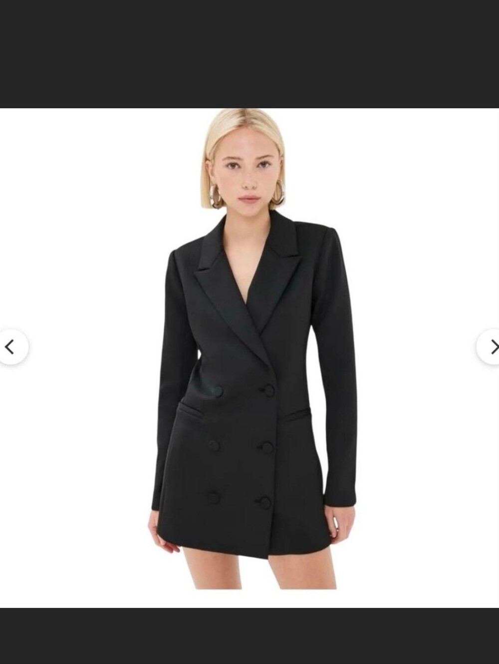 Good American Black Double-Breasted Blazer Dress (Size 0, XS)